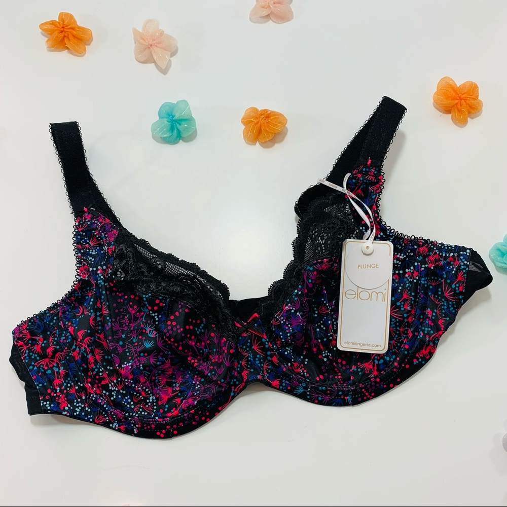 Elomi Jodi Underwire Plunge Bra 36D NWT